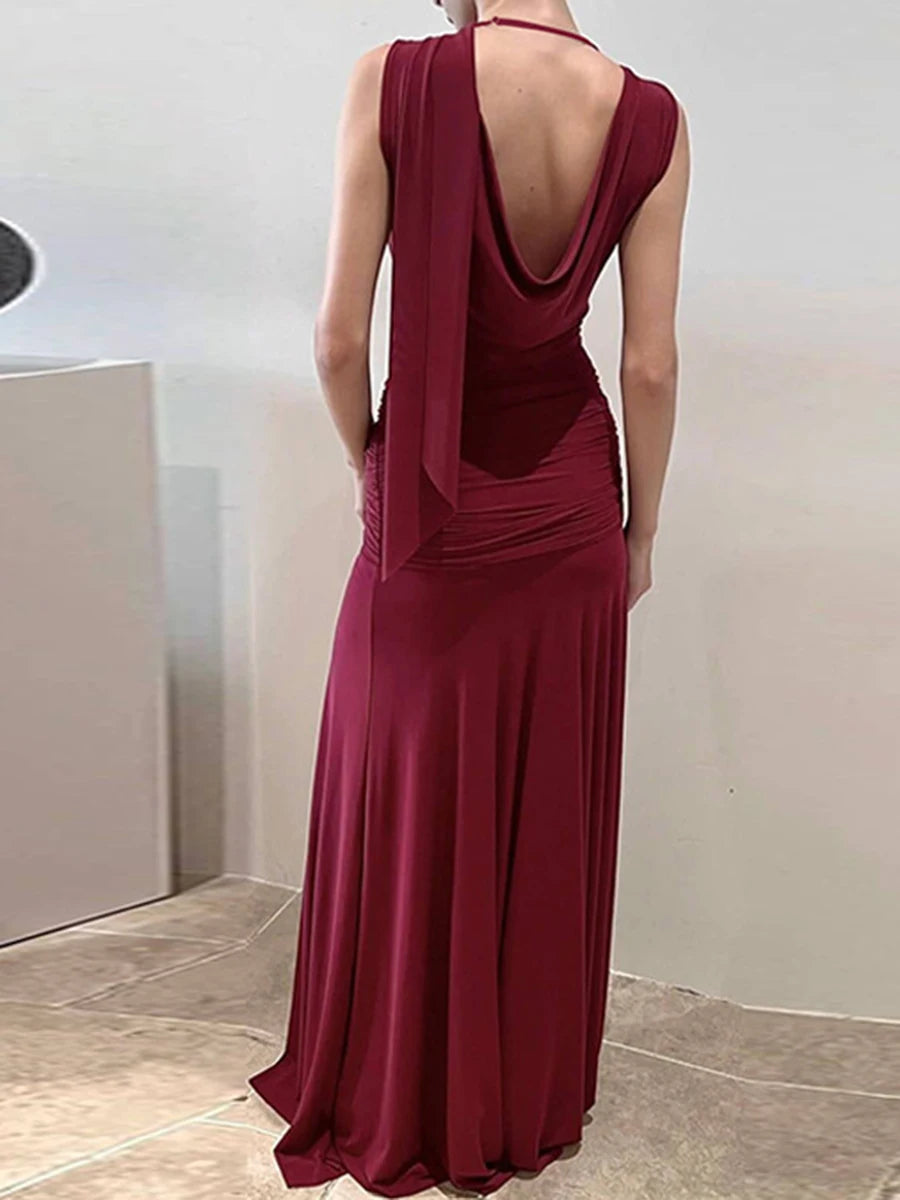 Draped Collar Dress