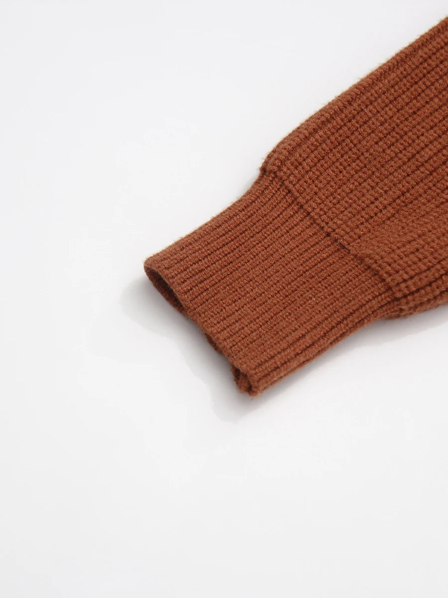 Hooded Caramel Brown Cardigan