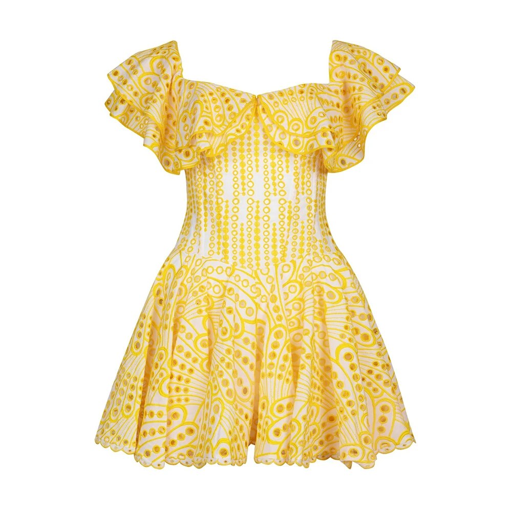 Embroidery Mini Dress