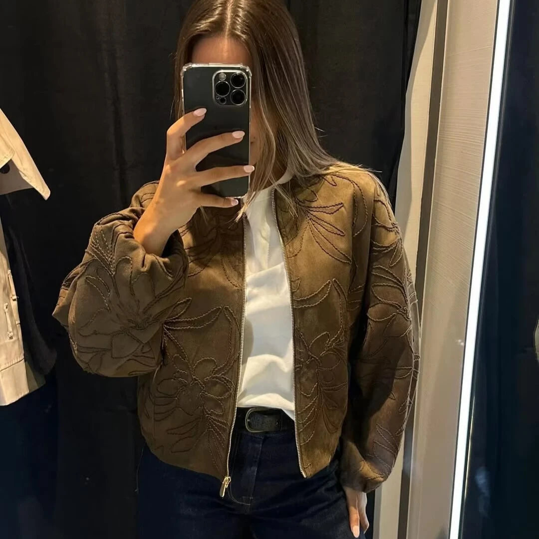 Embroidery Bomber Jacket