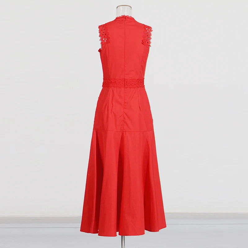 O Neck Midi Dress