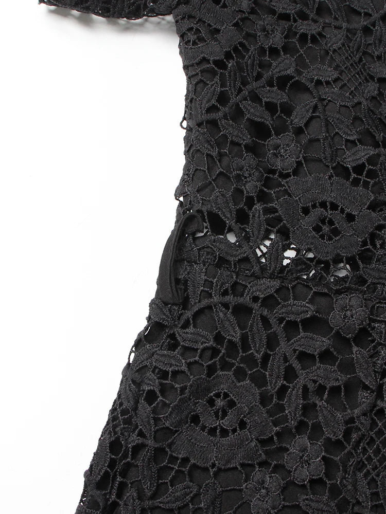 Embroidered Lace Mini Dress