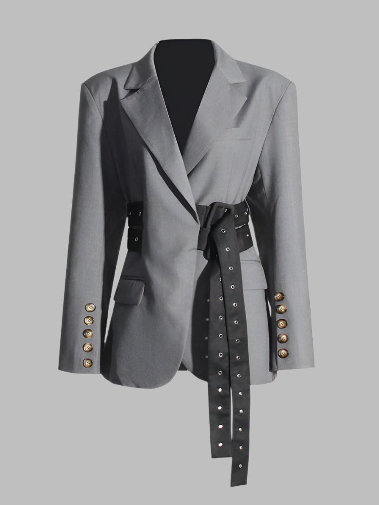 Patchwork Belt Blazer