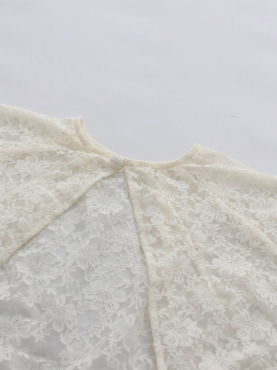 Floral Lace Dress With Cape
