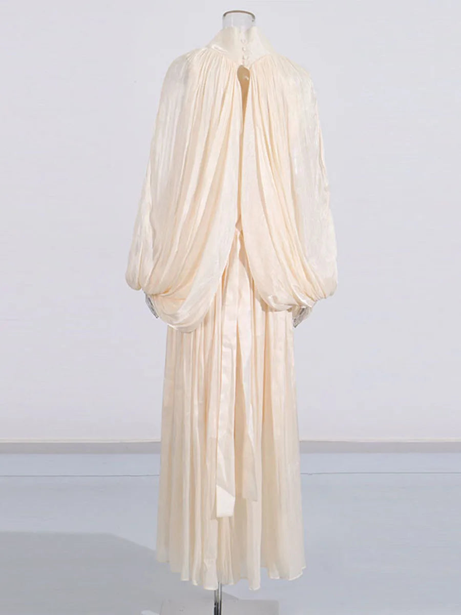 Stand Collar Maxi Dress