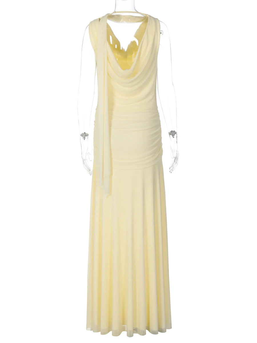 Draped Collar Dress