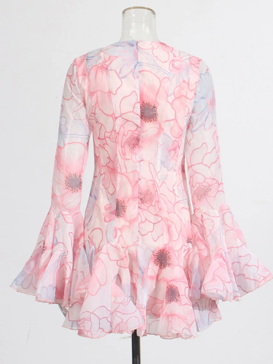 Floral Pink Mini Dress