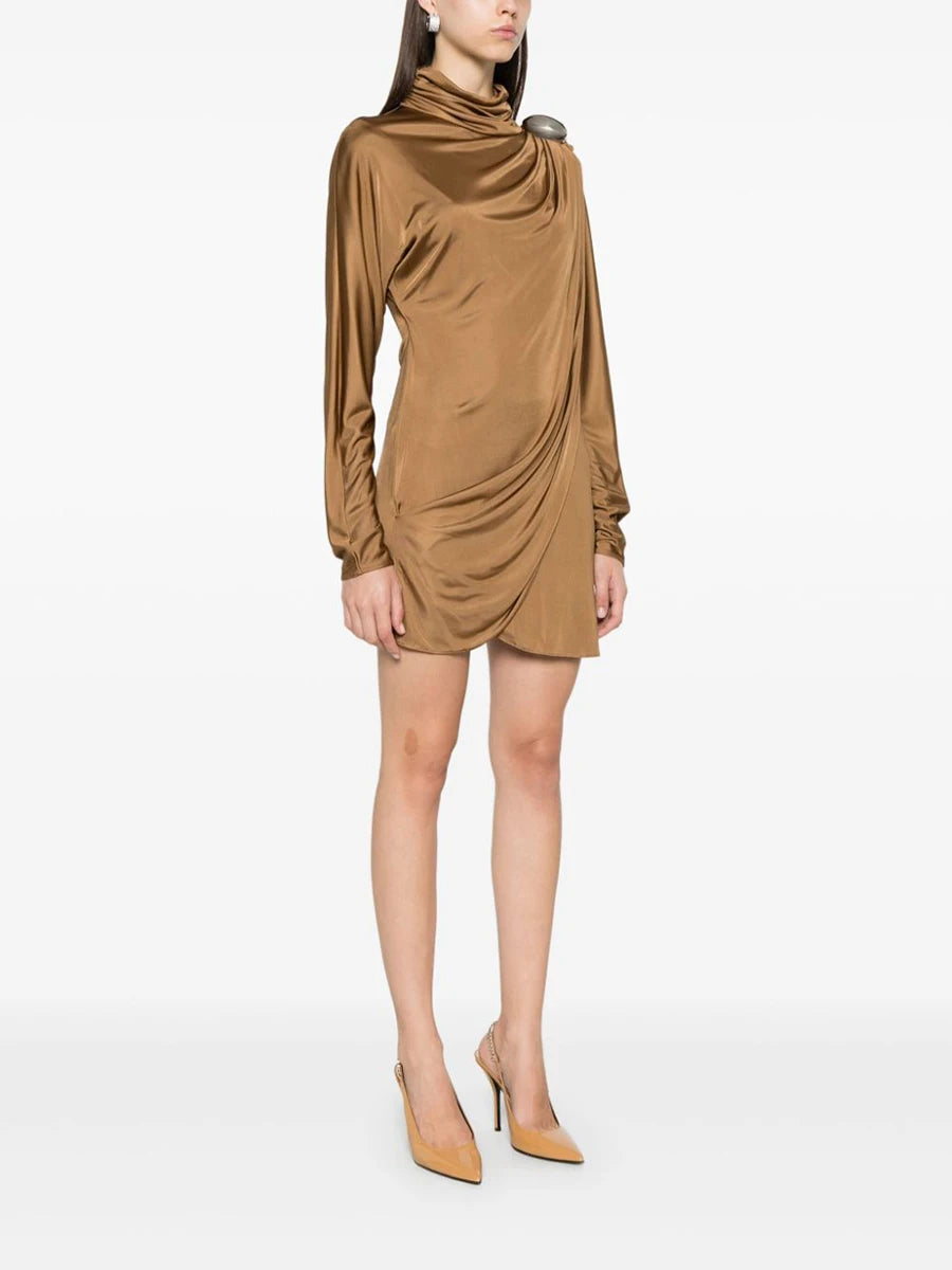 Draped Scarf Mini Dress