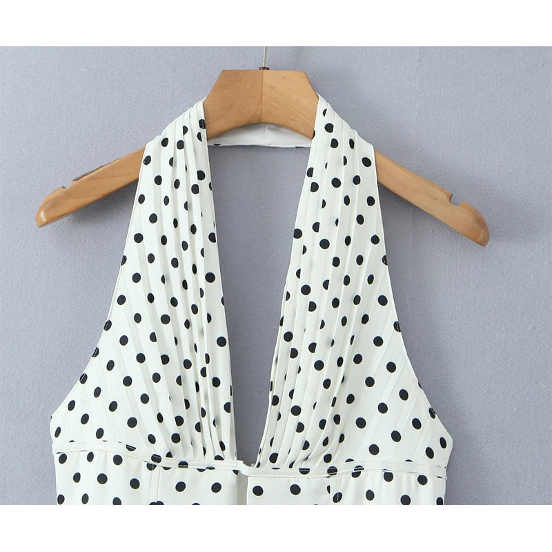Deep V Halter Mini Dress