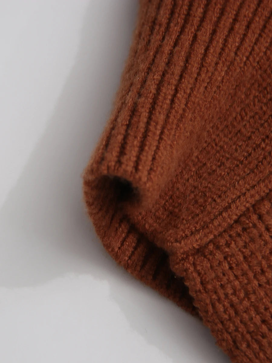 Hooded Caramel Brown Cardigan