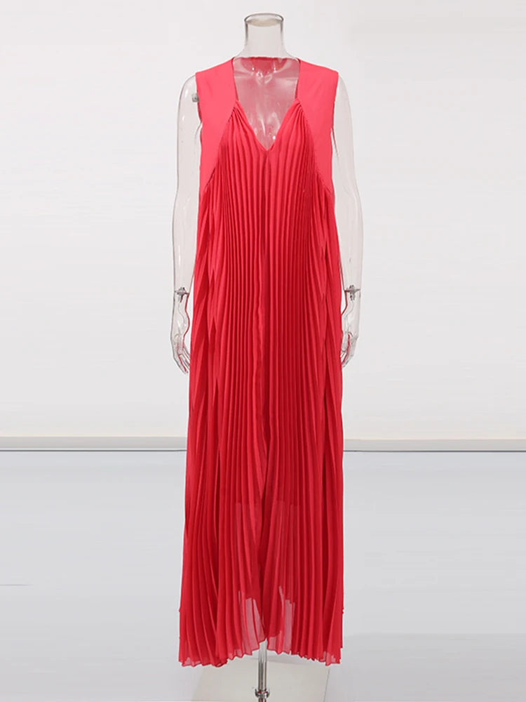 Pleated Maxi Dress