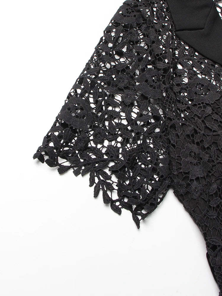 Embroidered Lace Mini Dress