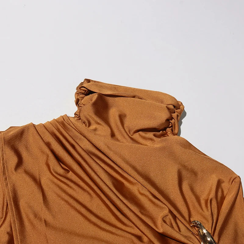 Draped Scarf Mini Dress