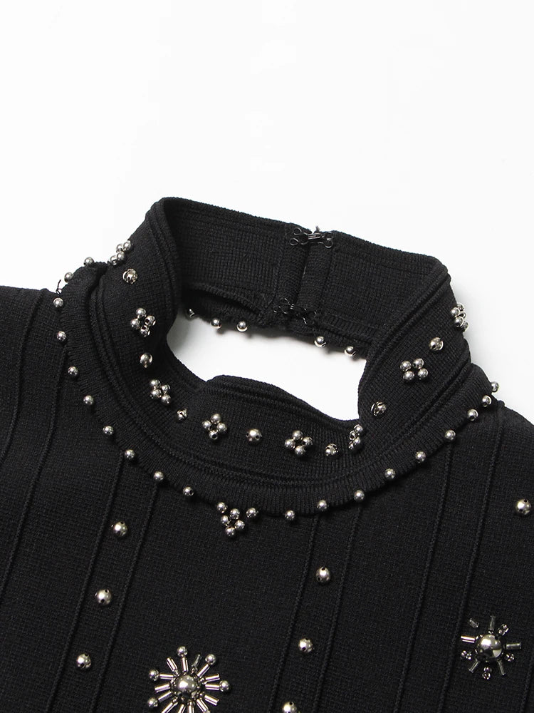 Embroidered Beads Mini Dress