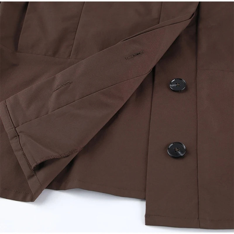 Stand Collar Belted Jacket