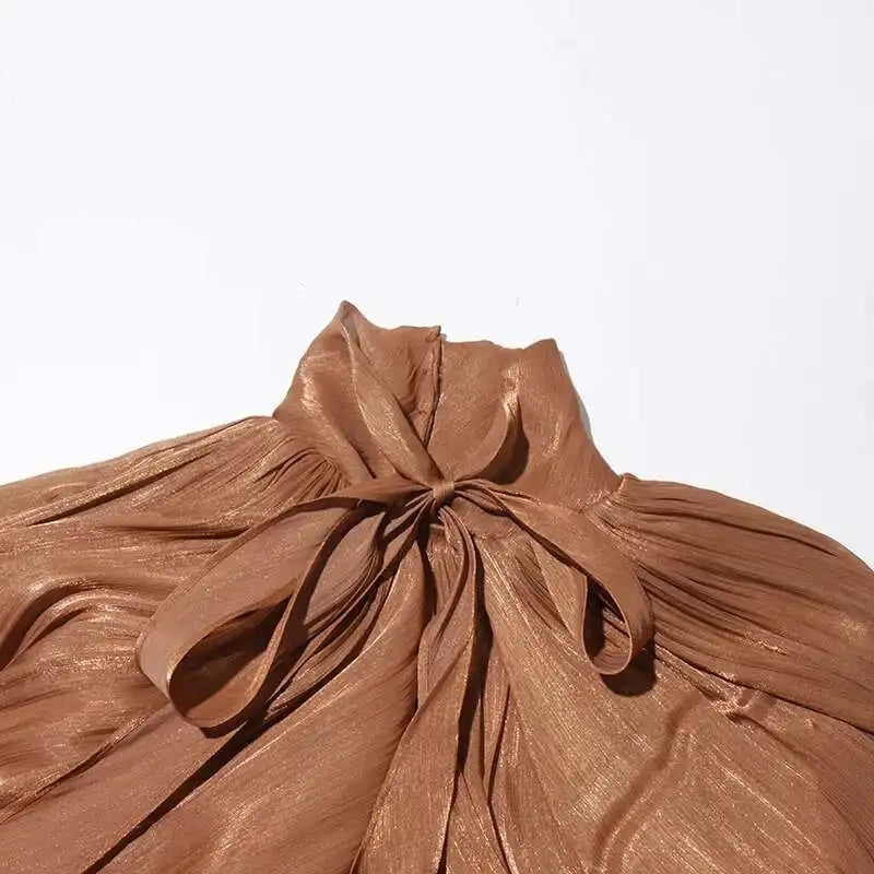 Stand Collar Maxi Dress