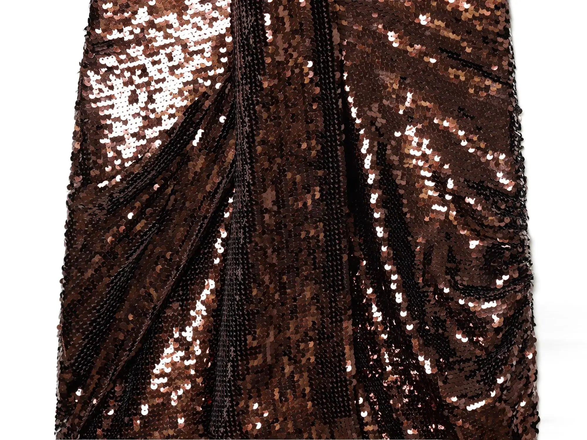 Brown Sequins Mini Dress