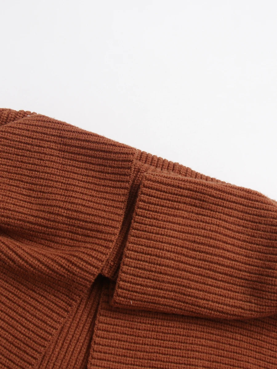 Hooded Caramel Brown Cardigan