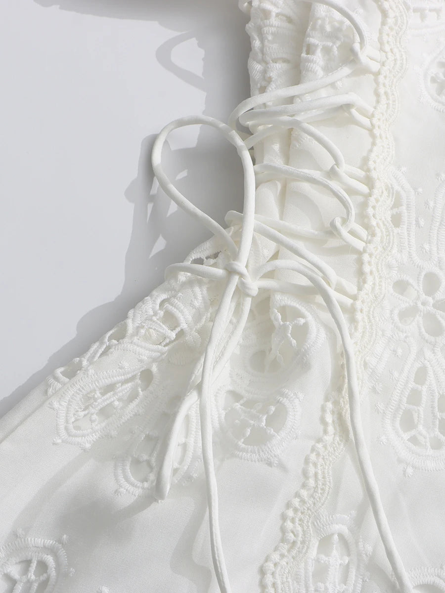 Embroidered Lace Mini Dress