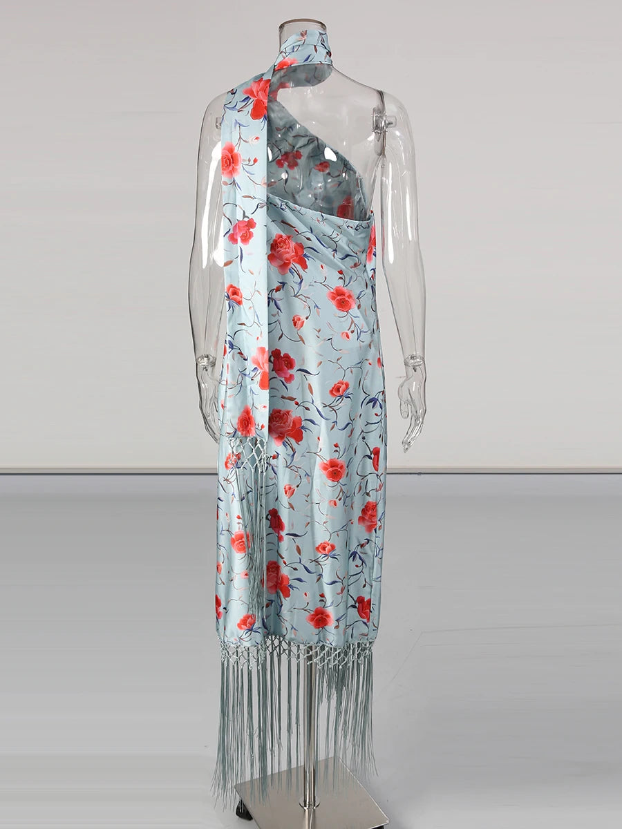 Asymmetrical Tassels Dress | Zalia Atelier