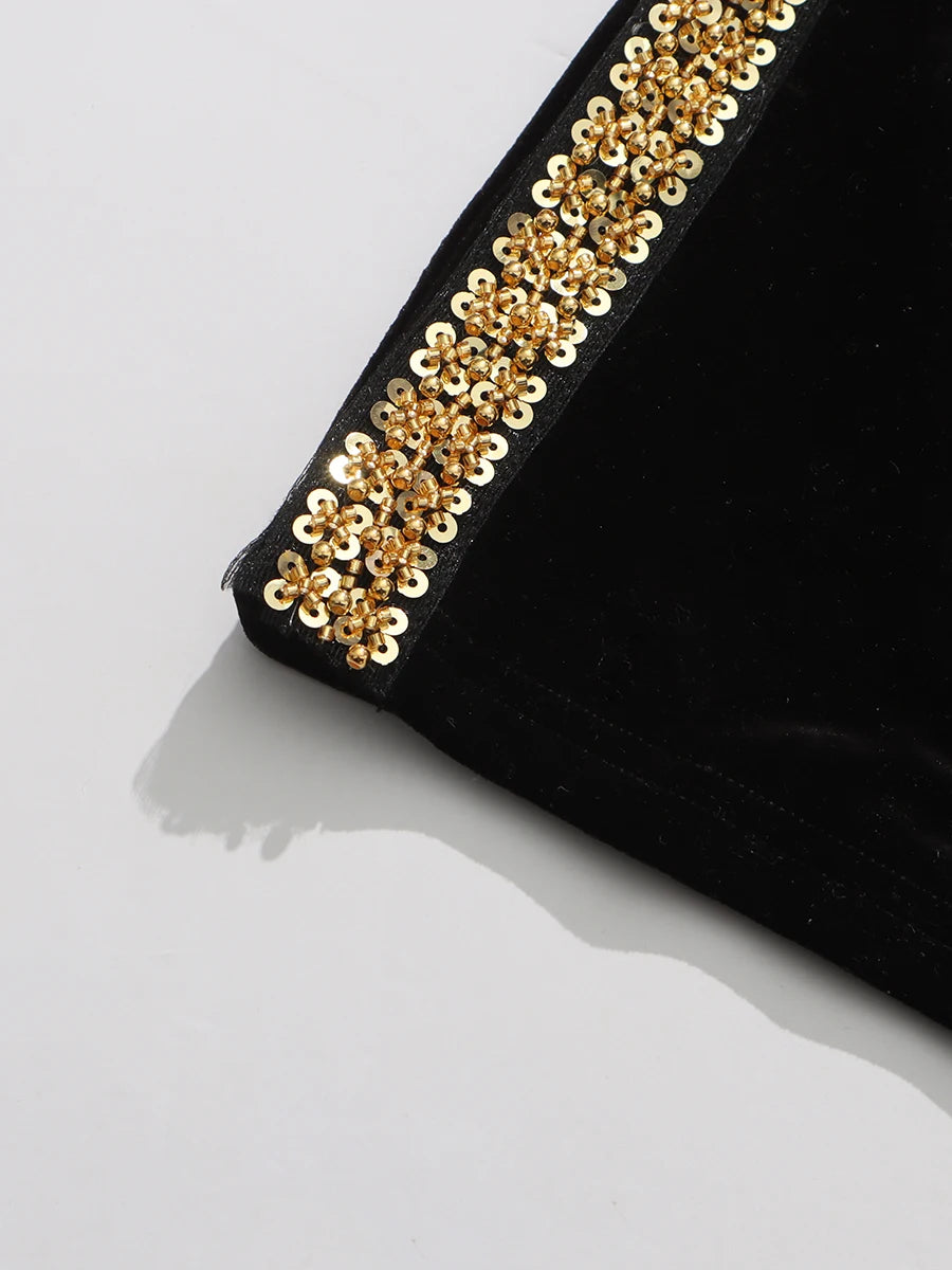 Rhinestones Black Gown