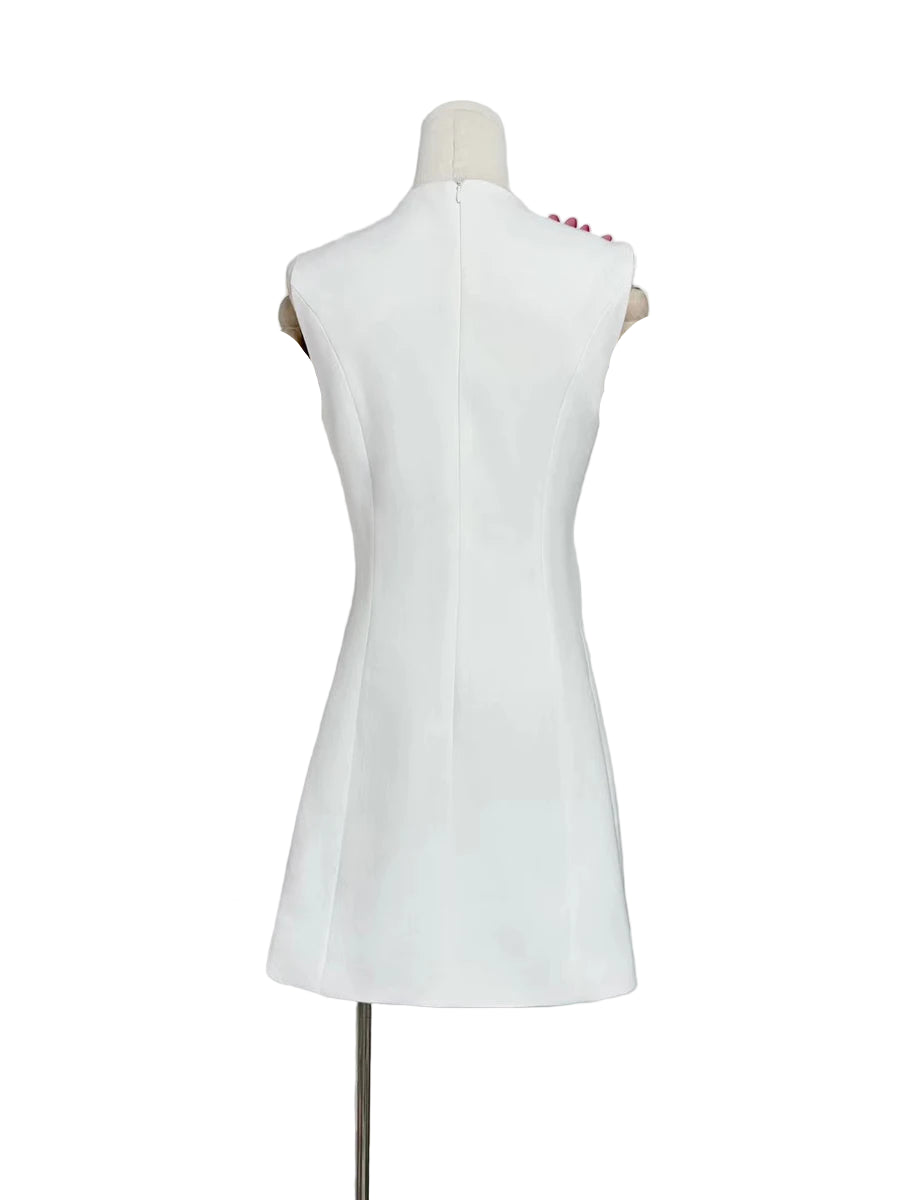 Flower Appliques Mini Dress