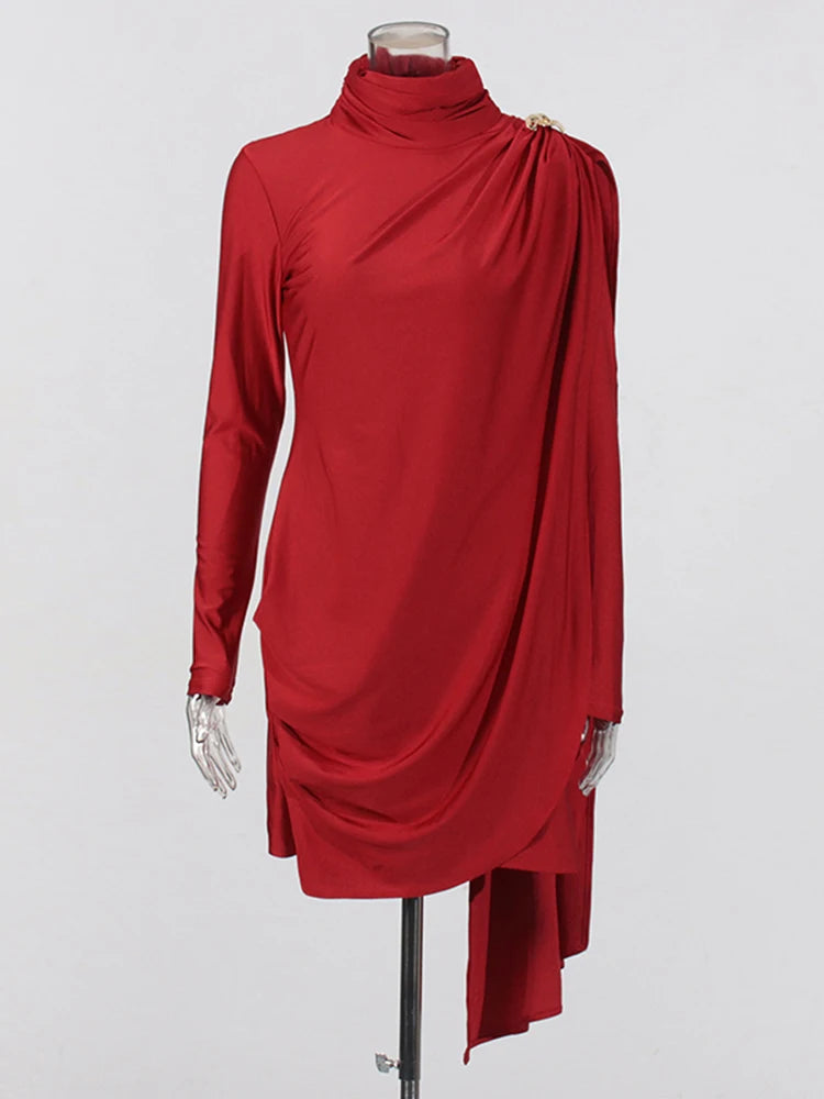 Draped Scarf Mini Dress