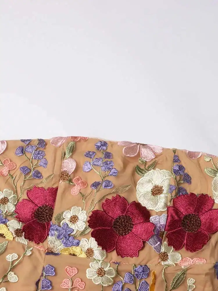 Strapless Appliques Dress