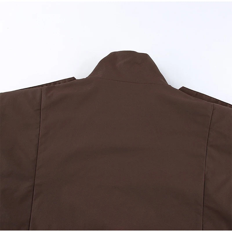Stand Collar Belted Jacket