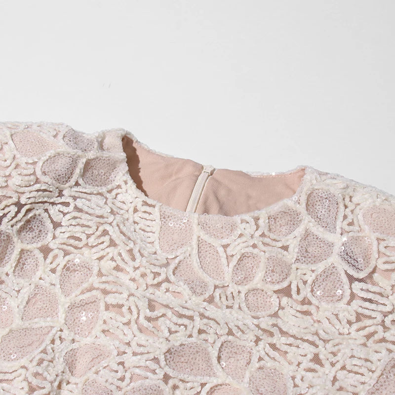 Lace and Sequins Maxi Dress