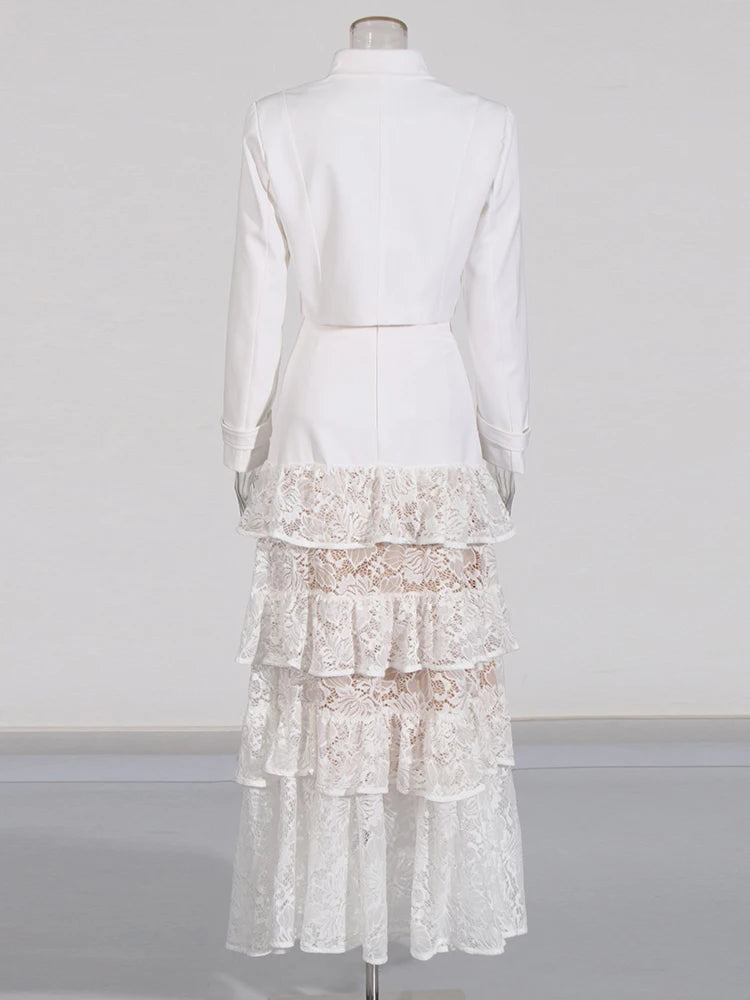 Top and Ruffles Lace Skirt Set