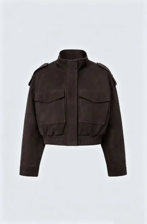 Faux Suede Cropped Jacket