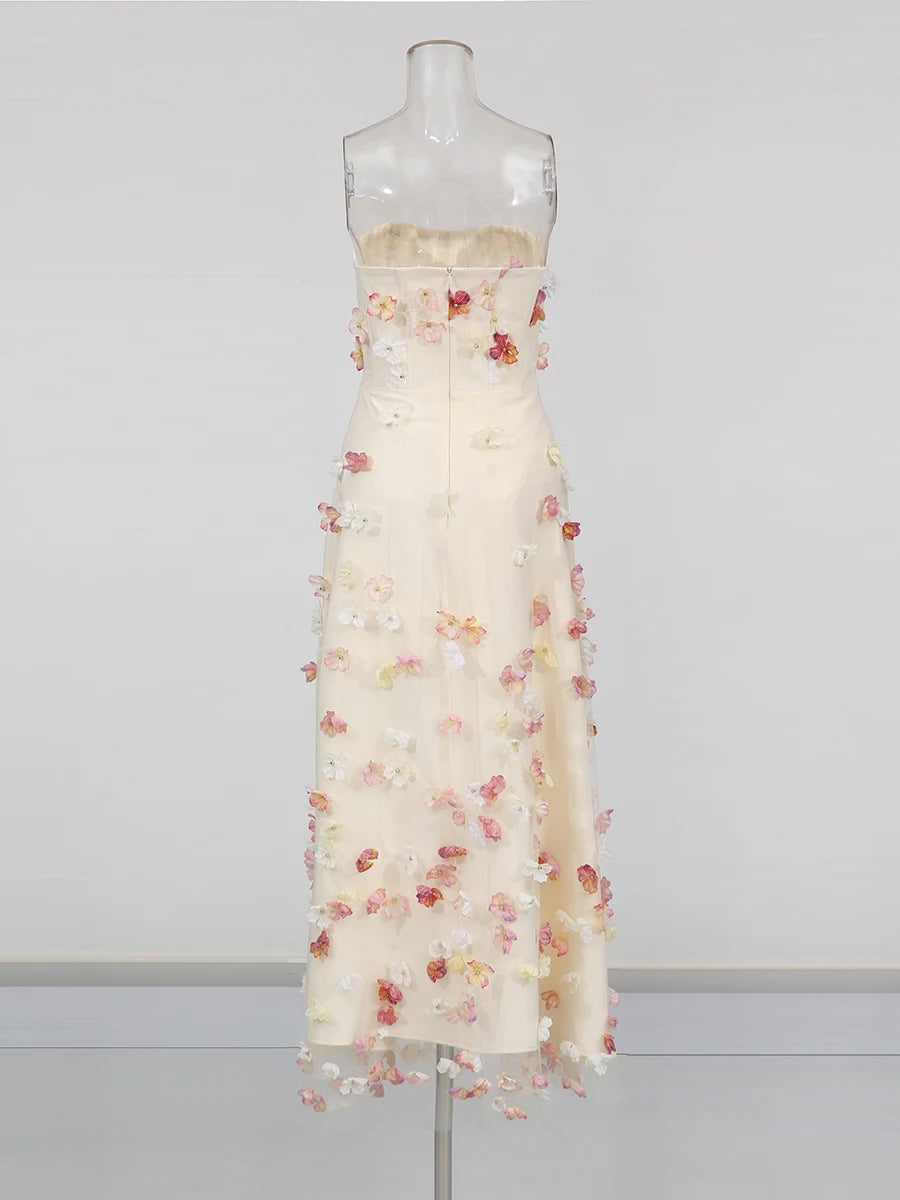 Appliques Strapless Dress