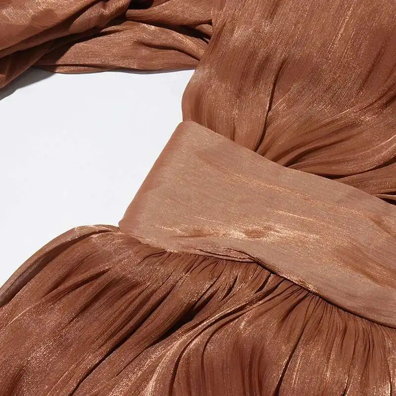 Stand Collar Maxi Dress