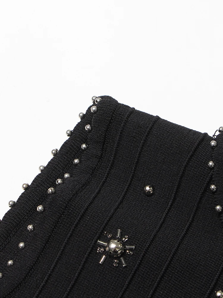 Embroidered Beads Mini Dress