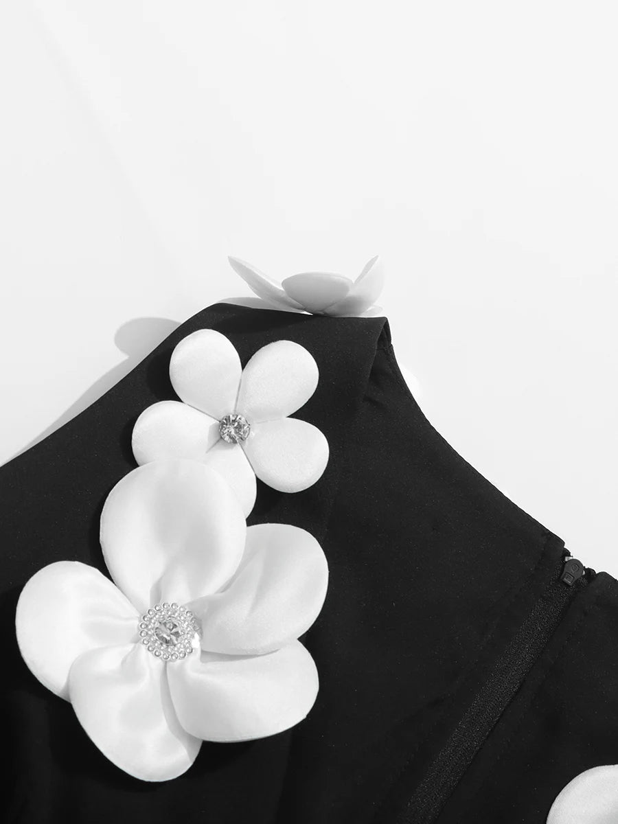 White Appliques Mini Dress