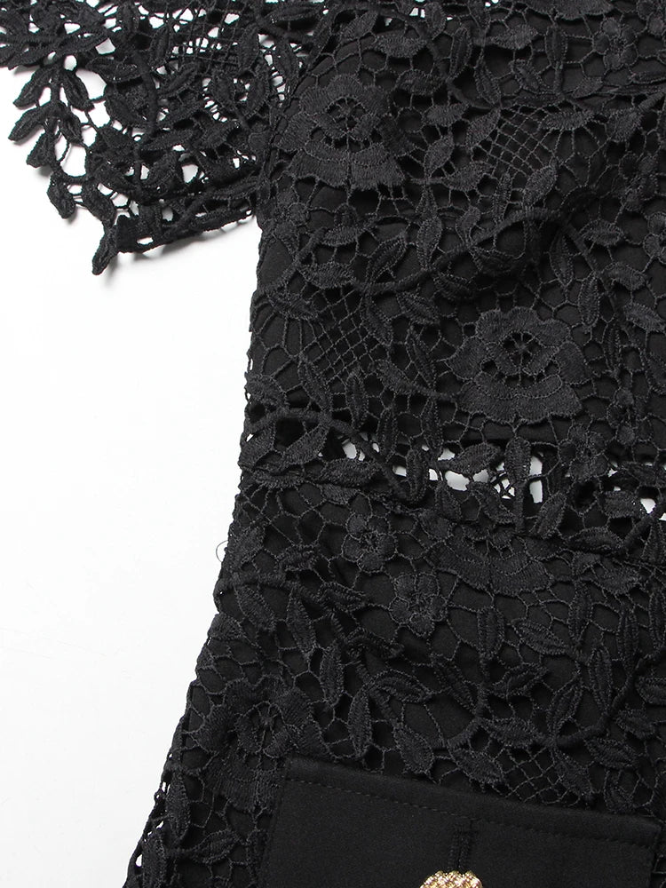 Embroidered Lace Mini Dress