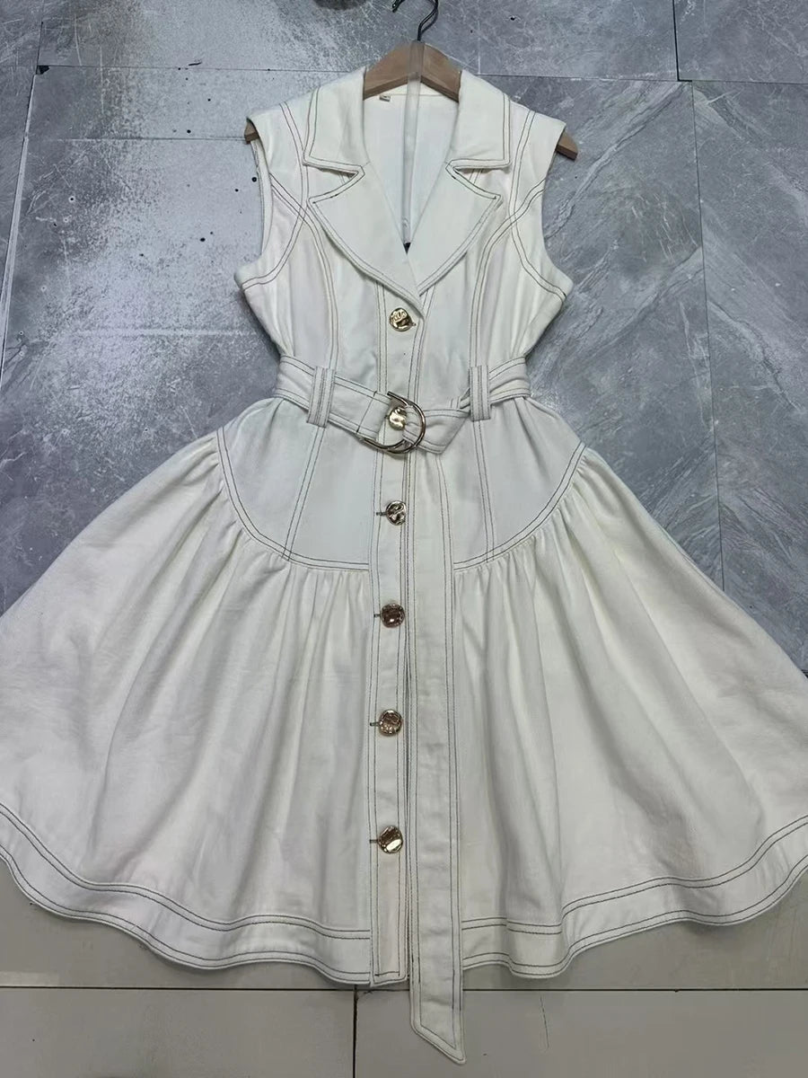 Belted Denim Mini Dress