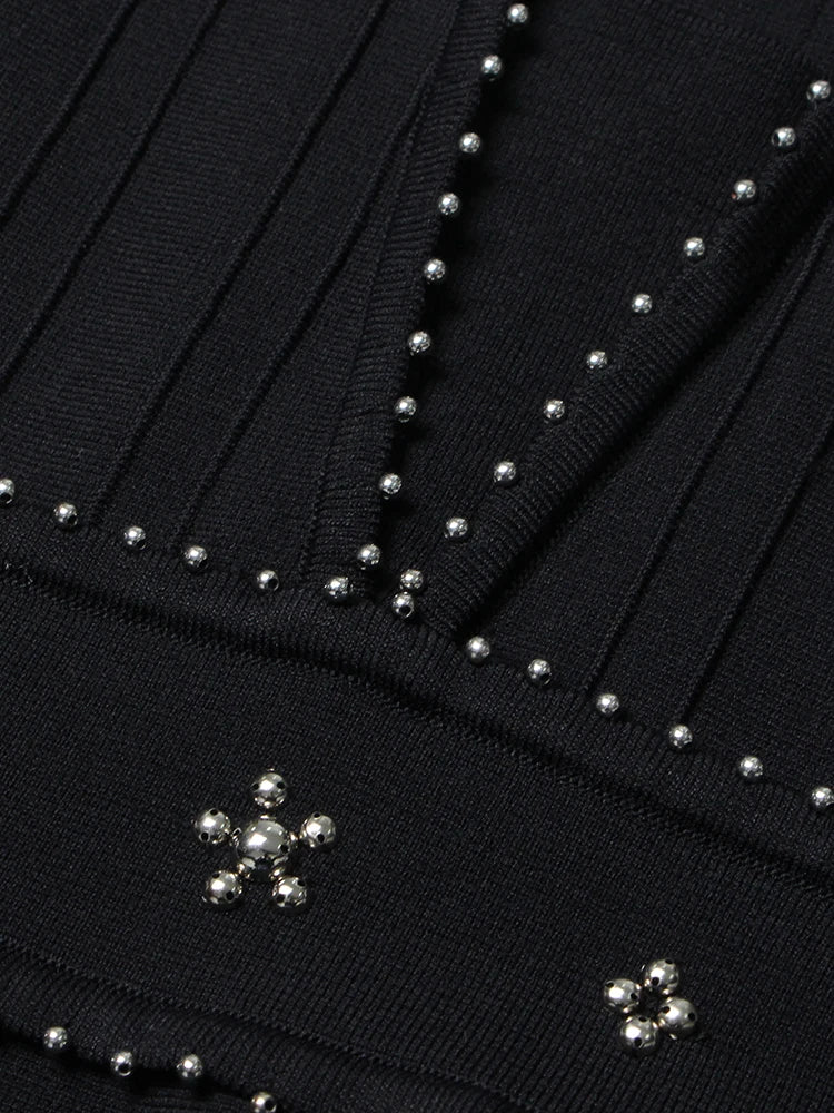 Embroidered Beads Mini Dress