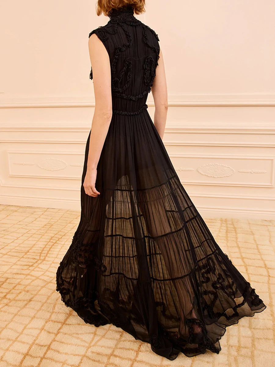 High Neck Mesh Dress