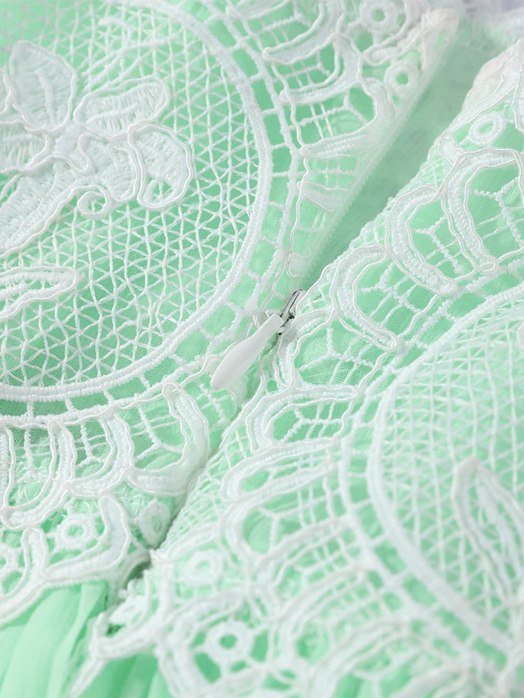 Green Lace Detail Dress