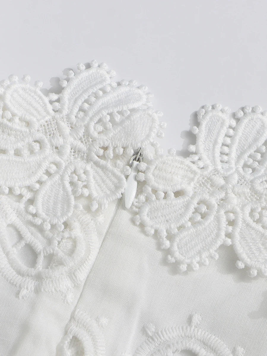 Embroidered Lace Mini Dress