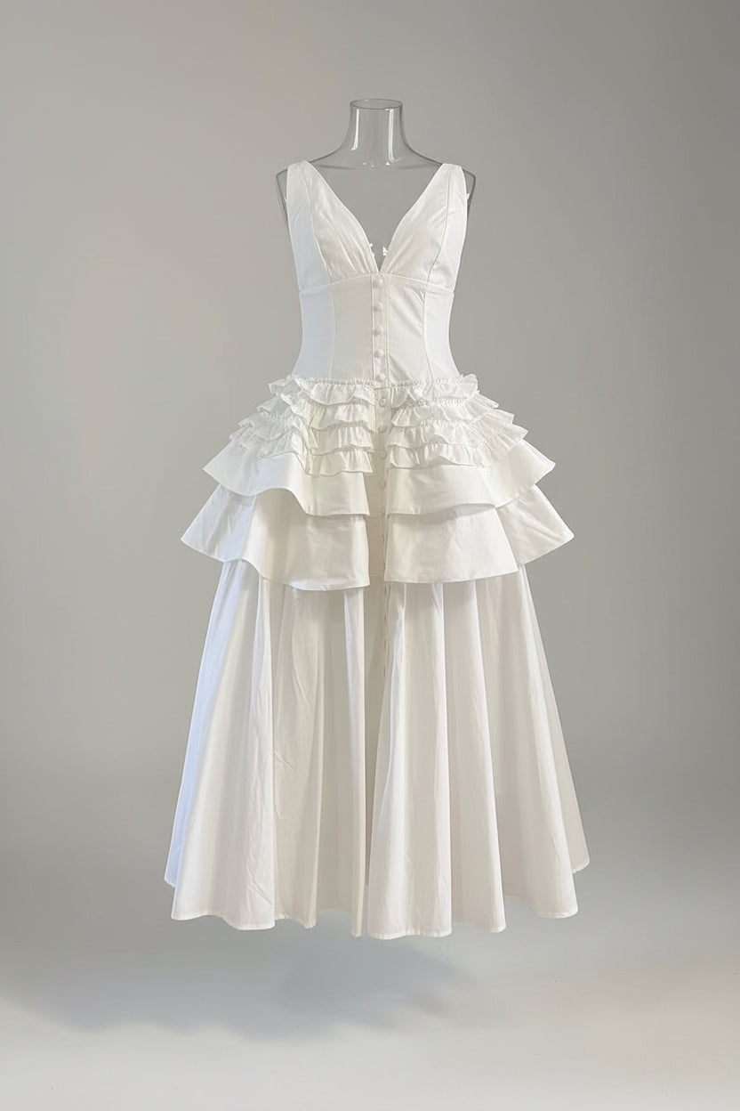 V-Neck Midid Dress