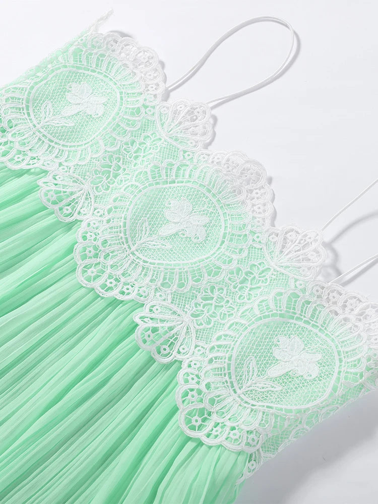Green Lace Detail Dress