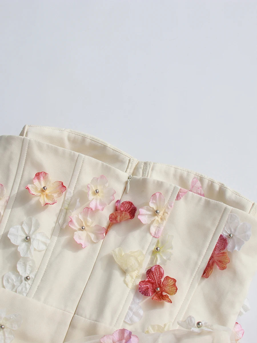 Appliques Strapless Dress