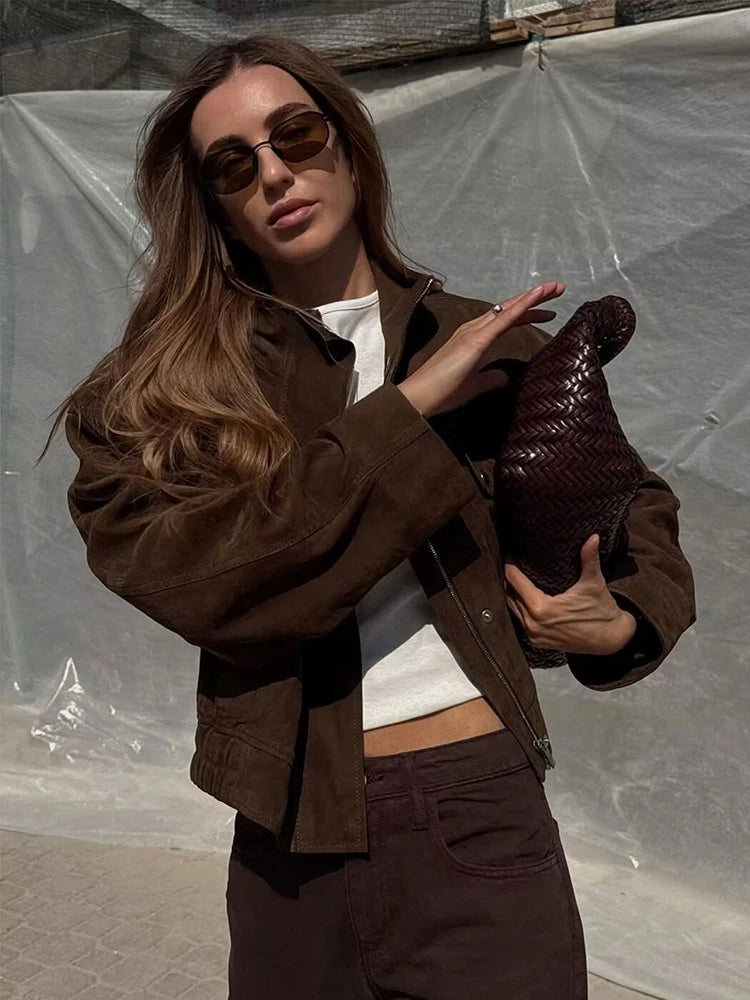 Faux Suede Brown Jacket