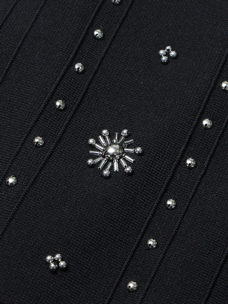 Embroidered Beads Mini Dress