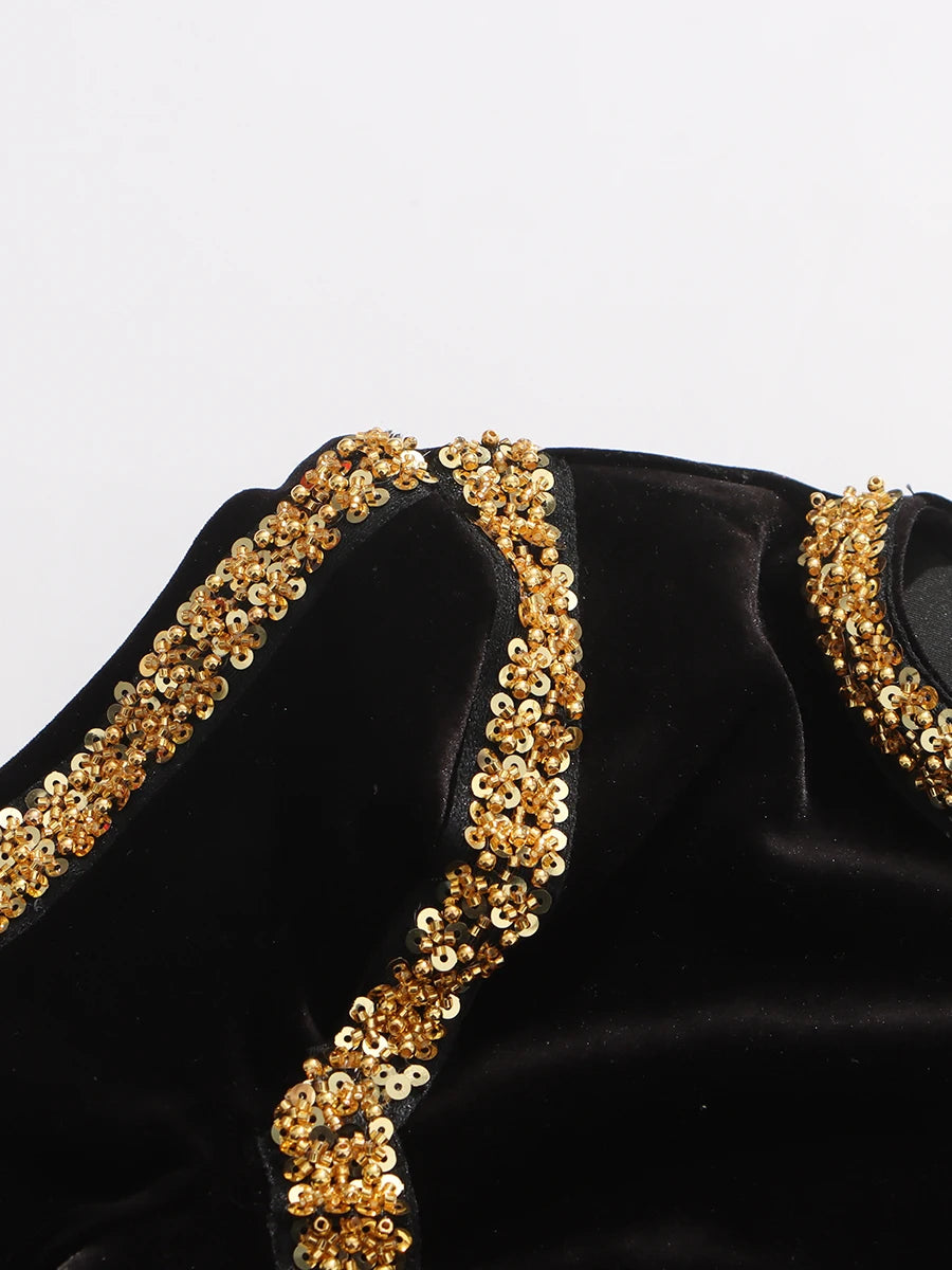 Rhinestones Black Gown