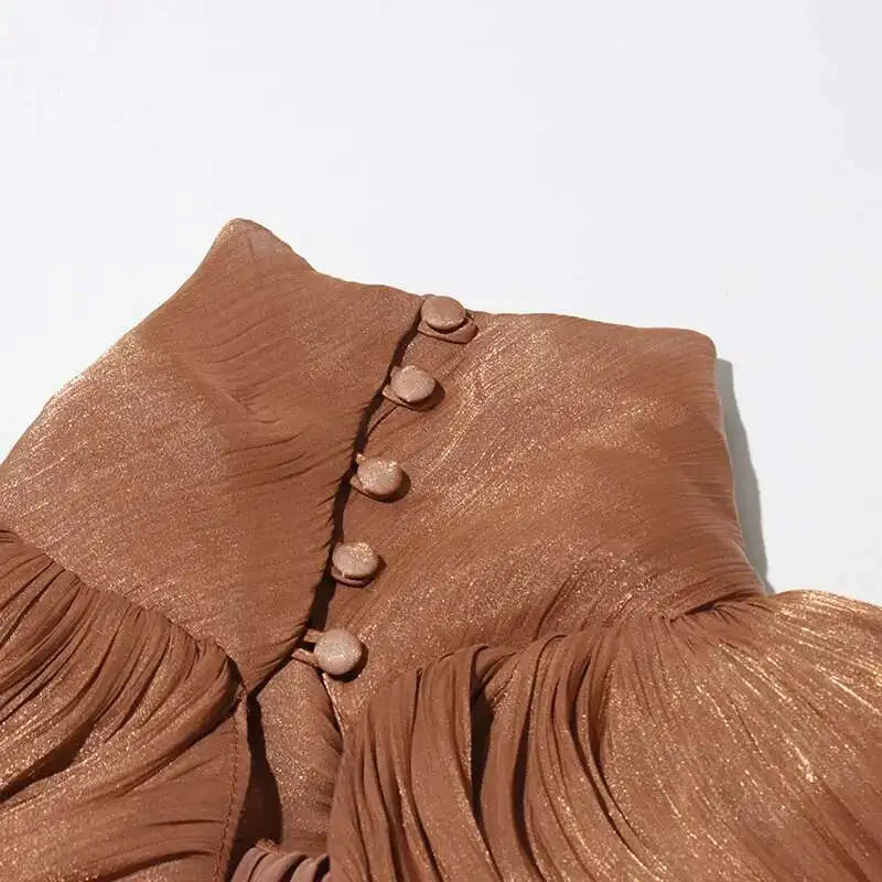 Stand Collar Maxi Dress