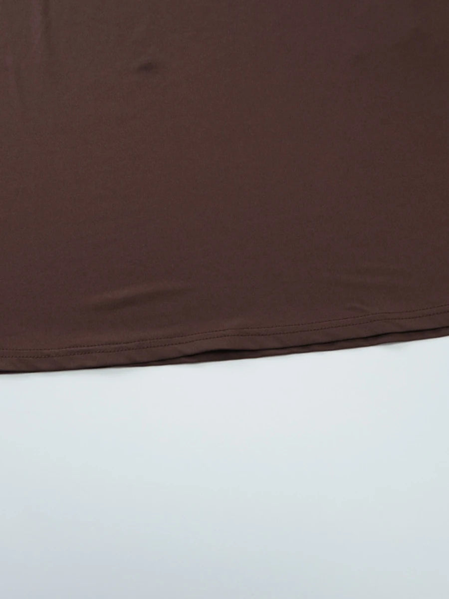 Brown Ruched Dress